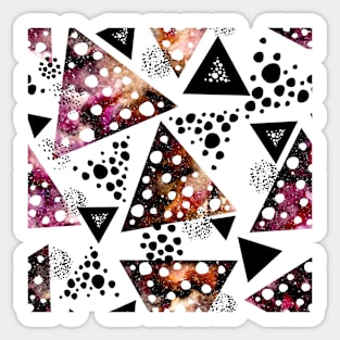 Watercolor Colorful and Black Triangles Seamless Abstract Pattern Sticker